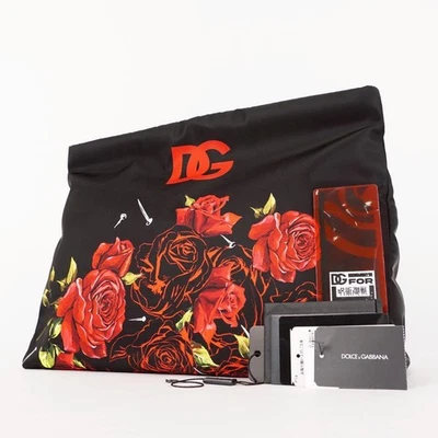 DOLCE & GABBANA Jujutsu Kaisen Collaboration Rose Clutch Bag Black Red Women - Image 1 of 4