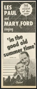 Foto de Les Paul Mary Ford 1952 In The Good Old Summertime registro comercio anuncio impreso - Imagen 1 de 7