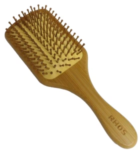 RHOS Wooden Paddle Hair Brush With Nylon Bristles for Men&Women Large NEW - Picture 1 of 4