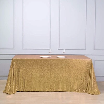 90" x 132" Sequin RECTANGULAR Tablecloth Dinner Wedding Linens Party Decorations - Image 1 of 4