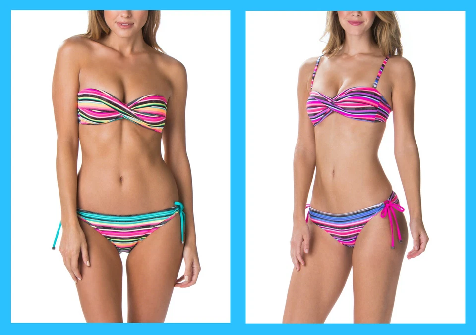 Oakley ~ Infinite Stripe Reversible Bikini Set Women's X-Small $98 NWT - Image 1 of 1