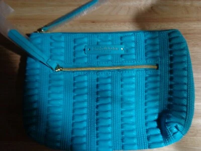 BOLSO DE COSMÉTICOS DE MAQUILLAJE ELIZABETH ARDEN NUEVA YORK COLOR AZUL VERDOSO 2 COMPARTIMENTOS CON CREMALLERA Foto 1 de 3