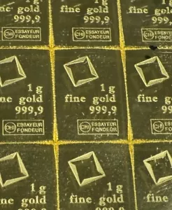 1 Gram Valcambi .9999 Gold Bar CombiBar - Picture 1 of 1