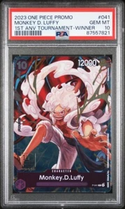 PSA 10 One Piece Promo 1st Anniversary Tournament Winner Monkey D Luffy English - Picture 1 of 2