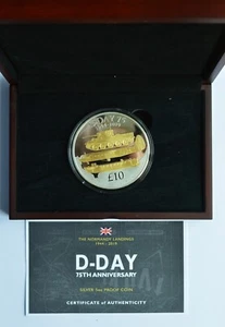 D-Day 75th Anniversary 2019 Guernsey £10 Silber PP 5oz Münze - Bild 1 von 4