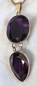 Beautiful Handmade 18ct (750 Hallmark)Yellow gold Purple Amethyst Pendant - Picture 1 of 11