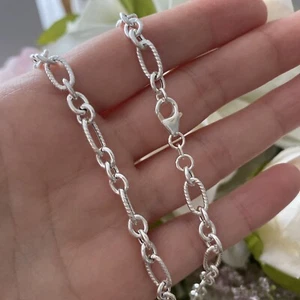 925 Silber Kette 5 mm 45 cm Damen Herren K307 - Picture 1 of 5