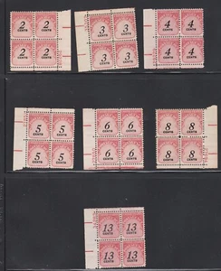 USA 1959 - 1978 POSTAGE DUE MNH IN PLATE BLOCK OF 4 - Picture 1 of 1