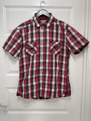 ESPRIT Mens Red  Shirt Short Sleeve Check Top Cotton Size S - Image 1 of 4