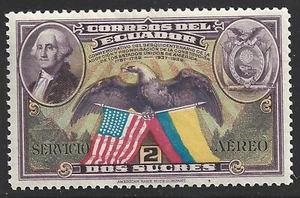 Ecuador, Scott #C63, 2s Washington, Eagle and Flags, MH - Picture 1 of 1