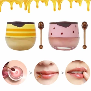 2PCS Bee Lip Balm Honey Pot, Honey & Strawberry Propolis Moisturizing, Hydrating - Picture 1 of 12