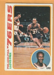 Lloyd World B Free Philadelphia 76ers 1978-79 Topps #116 Guilford College - Imagen 1 de 2