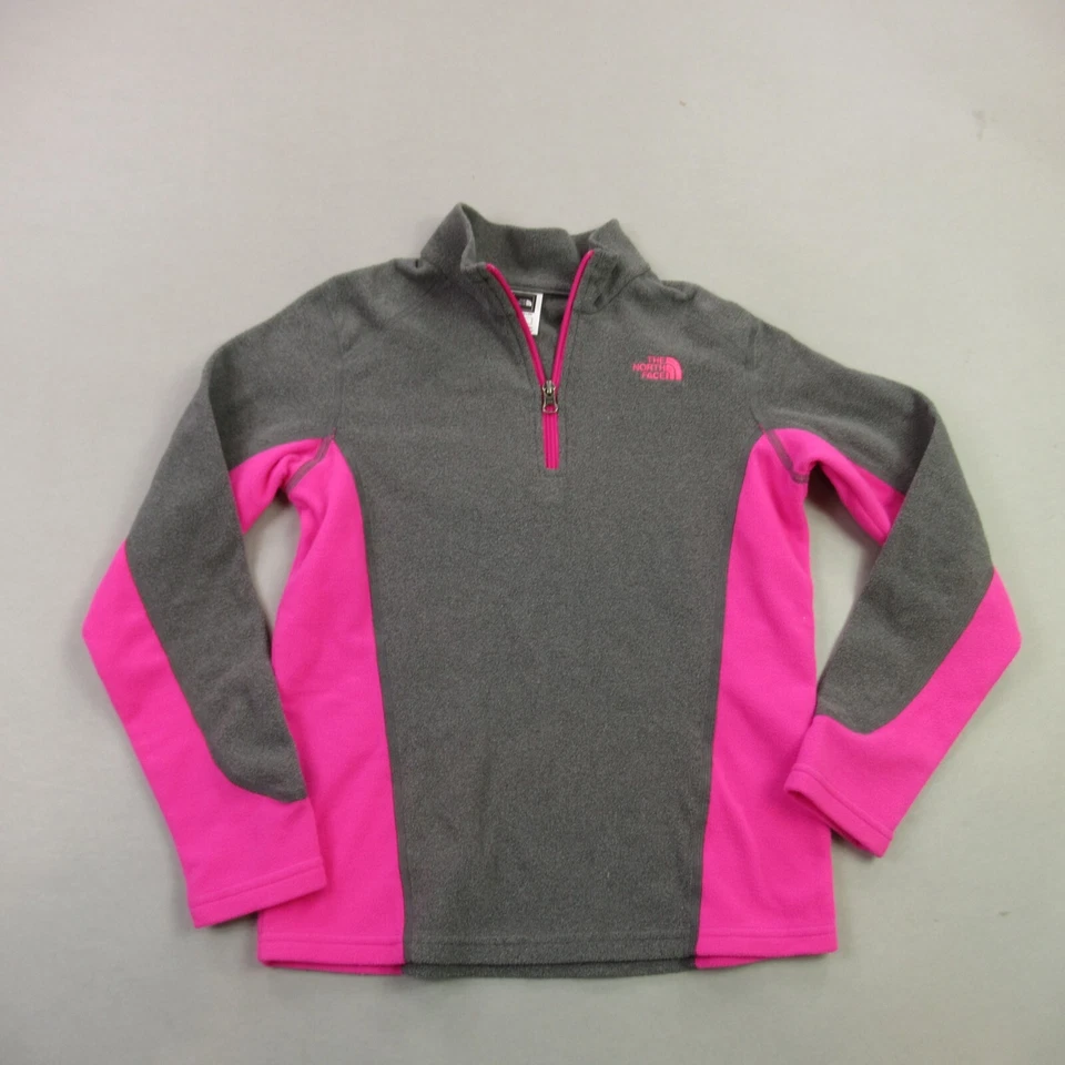 North Face Shirt Girls Large Long Sleeve High Neck Sweater Fleece 1/4 Zip - Image 1 of 4