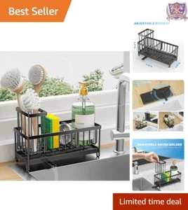 Sponge Holder Stainless Steel 9.25" Space-Saving Caddy Kitchen Sink Organizer - Picture 1 of 9