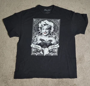 Marilyn Monroe “Fame & Fortune” T-Shirt Men’s XXL Black Graphic Hollywood Tee - Picture 1 of 5