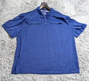 Reel Legends Freeline Polo Fishing Shirt Mens XXL 2XL Blue Golf Vented Outdoors - Picture 1 of 11