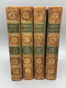 Antique "Lives of English Poets" Johnson, 4 Vol, Montrose, Edinburgh 1800 - Imagen 1 de 23