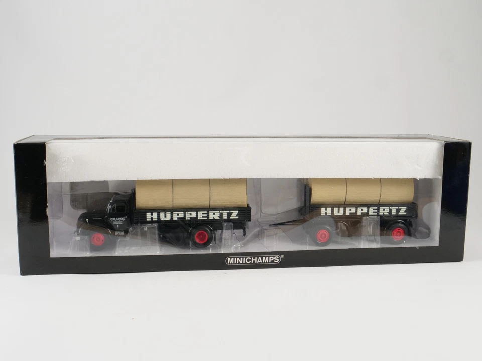 MINICHAMPS Magirus S 6500 Pritschenzug Con Kabeltrommein Huppert Koln - Immagine 1 di 4