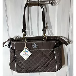 Kalencom N'Orleans Tote Diaper Bag Brown Quilted Design Eco-Friendly Zip Pockets - Picture 1 of 20