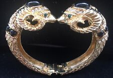 Craft Vintage Double Rams Head Rhinestone & Cabochon Bracelet