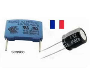 Kit RÉPARATION PANNE SENSEO condensateur EPCOS MKP 0,47µF 250V/305V 470uf 25v - Foto 1 di 3