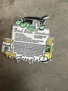 Vintage alte Georgia gebratene grüne Tomaten Rezept Gummimagnet - Bild 1 von 2