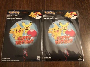 2x Pokemon Pikachu/Pichu Happy Birthday 18 Inch Foil Mylar Balloon Party Supply - Picture 1 of 2