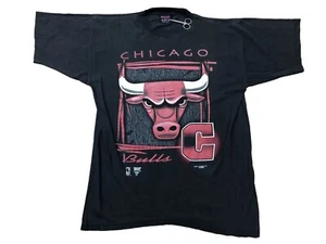 Vintage 90's Chicago Bulls Tee Shirt NBA Over Print Rodman Jersey Graphic Sz XL - Picture 1 of 12