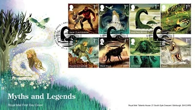 GB 2025 MYTHS & LEGENDS Stamp Set First Day Cover Drumnadrochit postmark 27/3/25 - Image 1 of 3