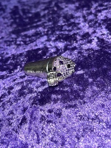 Snoop Dogg King Ice .925 Silver CZ Pave PURPLE DRANK Pendant 1 1/4 - 1/2” Inch - Picture 1 of 5