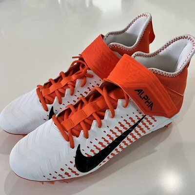 Nike Alpha Menace Pro 2 Mid Football Cleats Men's 11.5 Orange White BV3945-103 - Image 1 of 4