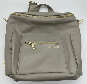 Fawn Design Vegan Leather The Mini Small Diaper Bag Backpack Gray - Picture 1 of 11