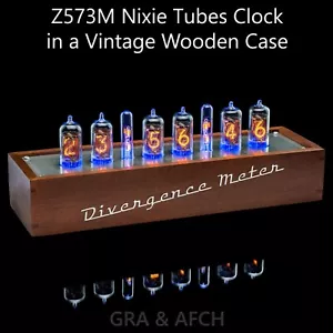 Reloj de tubos Z573M Nixie en estuche de madera medidor de divergencia mini [RGB, USB, musical] - Imagen 1 de 11