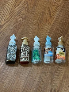 Bath & Body Works 5 Foam Soap Dispenser Empty Bottles & 2 Bottle Holders AS IS - Picture 1 of 7