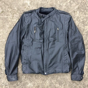 Vintage 70s 80s Leather Punk Rock Motorcycle Buckle Break Dance Jacket Coat L - Picture 1 of 7
