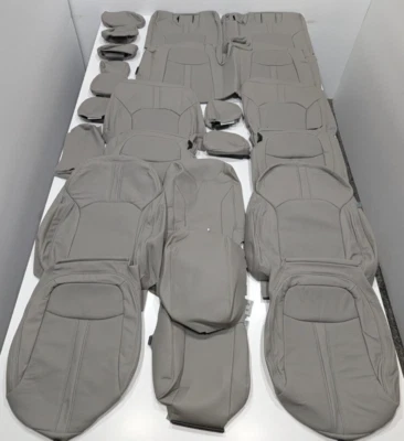 Fundas de asiento de cuero gris KR159 para Honda Pilot Sport LX 3 filas 2023-2025 Foto 1 de 4