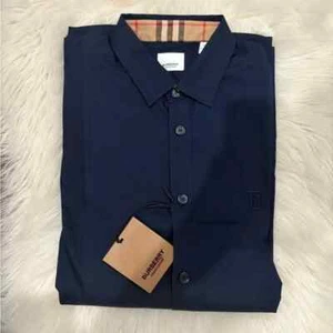 Burberry Men's Slim Fit Botton Down Dress Shirt Mid-Night Navy Color - Picture 1 of 4