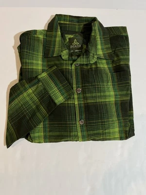 Prana Shirt Mens Small Green Long Sleeve Button-Up Outdoors Plaid - Image 1 of 4