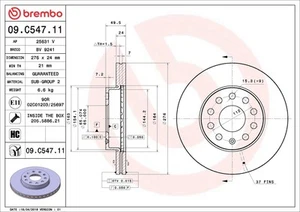 2X 09C54711 BREMBO Bremsscheibe für AUDI,SEAT,SKODA,SKODA SVW,VW,VW FAW,VW SVW - Picture 1 of 2