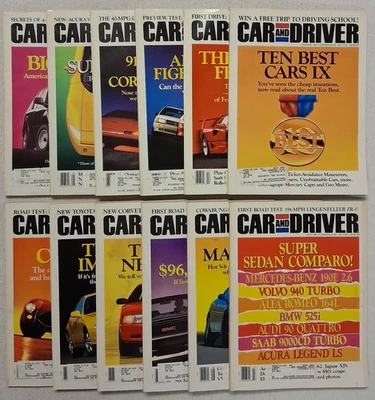 Car And Driver Magazine 1991 Full Year Lot Set Of 12 Like New-Very Goo Condition - Image 1 of 4