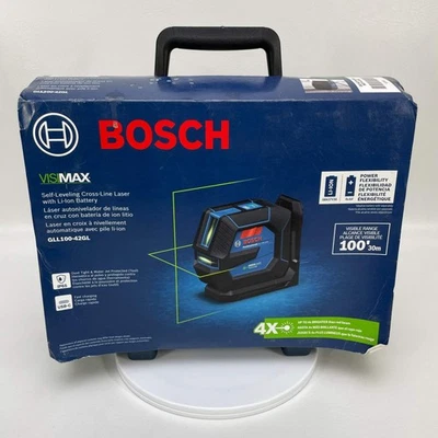 New Bosch GLL100-42GL 3V Self-Leveling Cross-Line Laser - Image 1 of 4