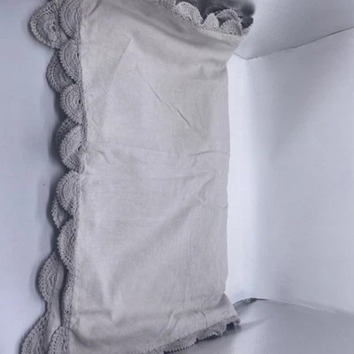 Funda de almohada de lino belga lavada crema Euro Sham herrajes de restauración vintage Foto 1 de 4