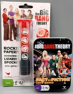 Big Bang Theory Rock Paper Lizard Spock Dice and Fact of Fiction Card Game Set - Picture 1 of 8