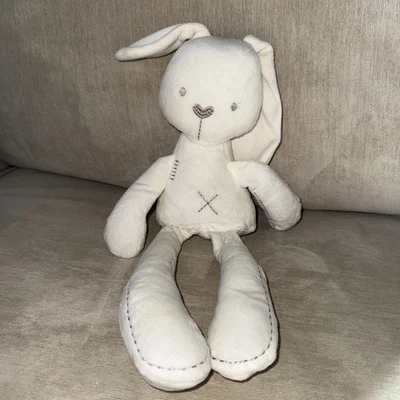 Animal Adventure Coelho de Pelúcia Coelho Branco Cinza Botão de Ponto X HTF Lovey - Imagem 1 de 4