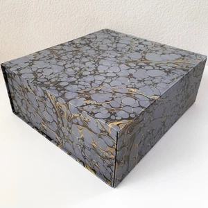 Large Luxury Marbled Box Magnetic Closure 12.75”x 11.5”x 4.5” Corner Tears - Picture 1 of 17