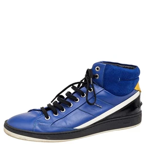 $1495 Designer FENDI Men High Top Leather Logo Trainers Fashion Sneakers 43 - Picture 1 of 7