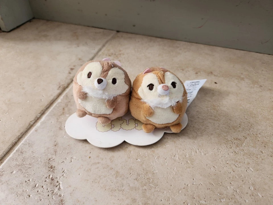 Disney Store 2.5"L Chip & Dale Ufufy Mini Plush Set New  - Image 1 of 4