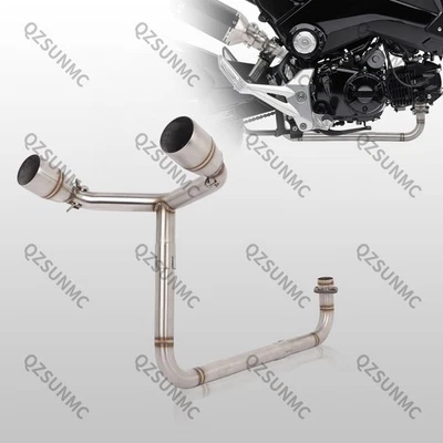 Double Tube Full Motorcycle Slip on Exhaust Pipe for Honda Grom MSX 125 2013-23 - Image 1 of 4