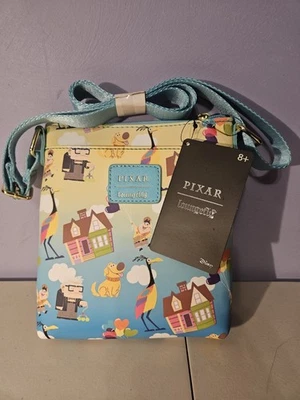 Loungefly Disney Pixar вверх персонажей по всему печати через плечо - Изображение 1 из 2