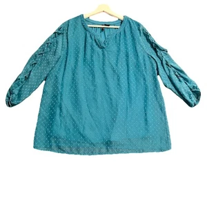 New Directions Top XL 3/4 Sleeve Aqua Blue See Description - Bild 1 von 14